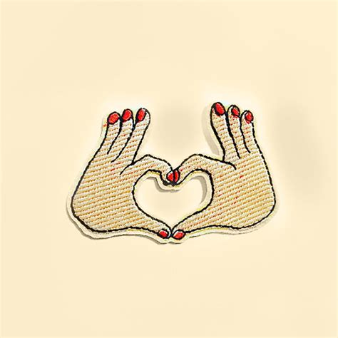Iron On Hippy Hand Gestures Patchhippie Loverheart Handhand Etsy
