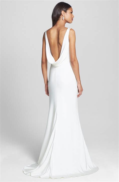Wedding dress designer stella york creates one stunning bridal moment when lace and tulle come together. BLISS Monique Lhuillier Draped Neck Silk Crepe Wedding ...