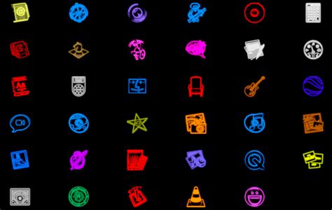 No need to upload or download. Neon OSX icons by xkldskpx on DeviantArt
