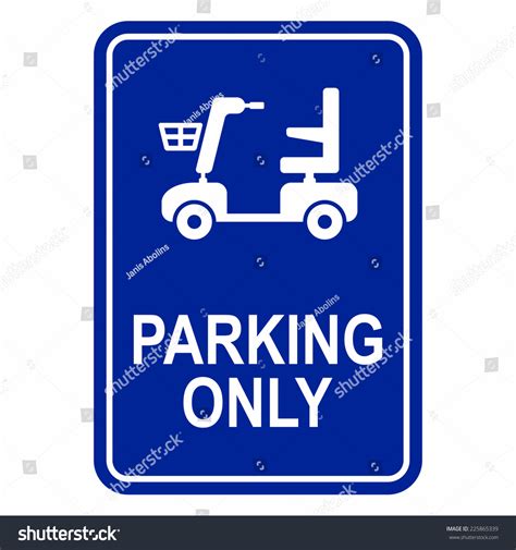 Mobility Scooter Parking Sign Stock Vector Illustration 225865339