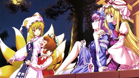 Blondes Tails Video Games Touhou Dress Purple Hair Animal Ears