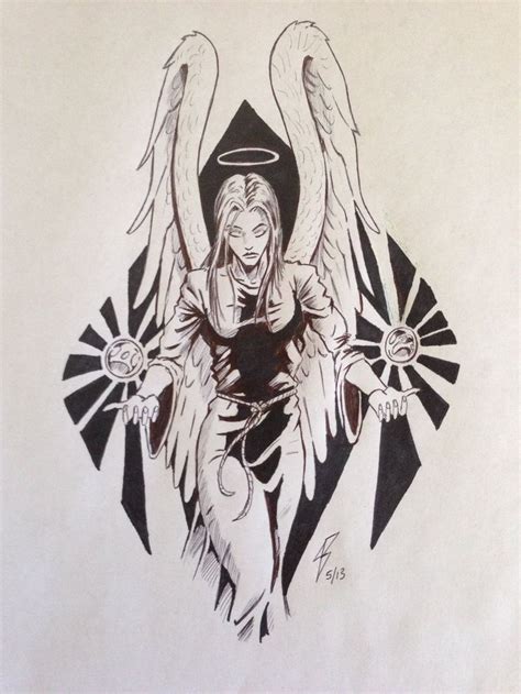 37 Best Angel Tattoo Drawings For Stencil Images On Pinterest Angels