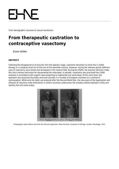 From Therapeutic Castration To Contraceptive Vasectomy Docslib