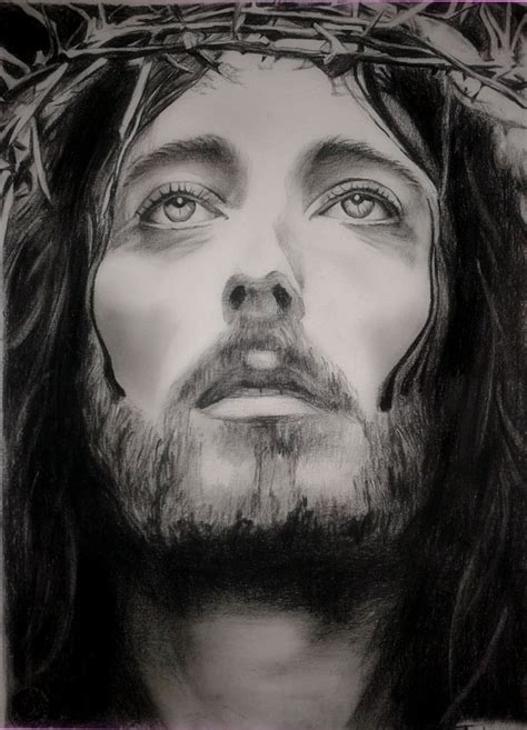 Jesús De Nazaret Dibujo Personalizado Jesucristo Carbón Etsy Best
