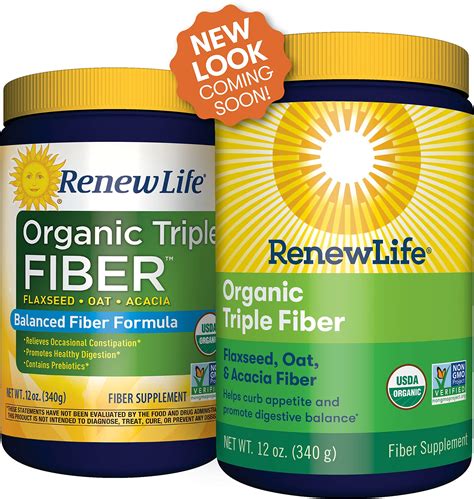 Renew Life Adult Fiber Supplement Organic Triple Fiber Dietary