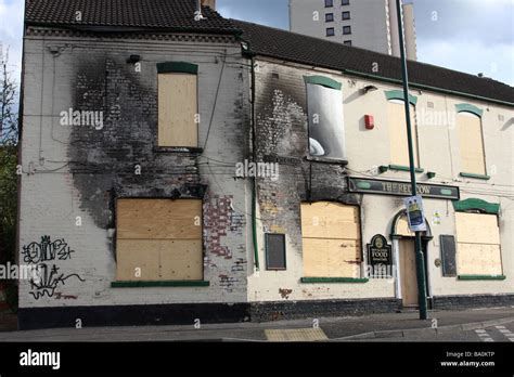A Fire Damaged Derelict Public House In The Sneinton Area Of Nottingham