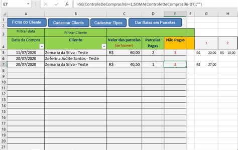 Planilha Controle de Débitos de Clientes Tudo Excel