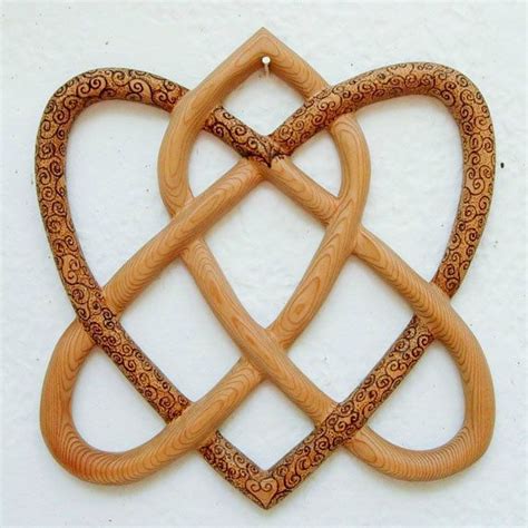 Celtic eternity knot meaning & symbolism. Wood burned Irish Love Knot- Traditional Celtic Knot- Two ...