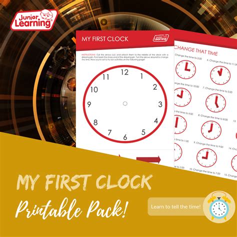 My First Clock Printables Junior Learning Usa