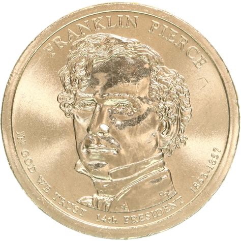 2010 P Presidential Dollar Franklin Pierce Bu Clad Us Coin Daves