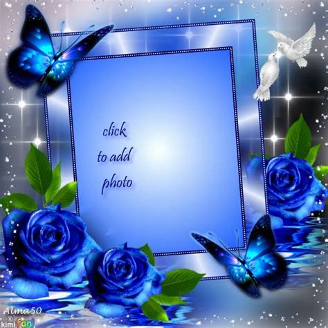 Blue Elegant Cadre Anniversaire Bon Anniversaire Fleurs Bébé