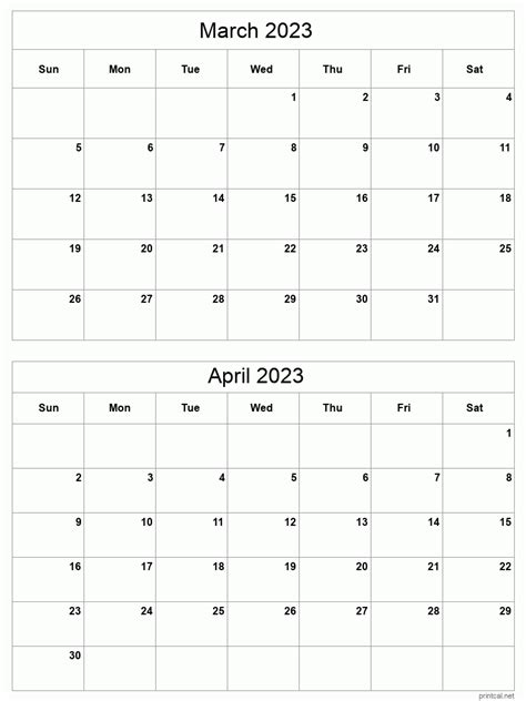 Printable Calendar Two Months Per Page Free Printable Calendars