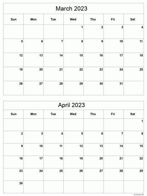 Printable 2023 Calendar Two Months Per Page Free Printable Calendars