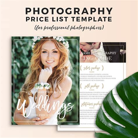 Project catalogtm browse and buy projects that have a clear scope and price. Wedding Photography Price List Photoshop Template on Behance