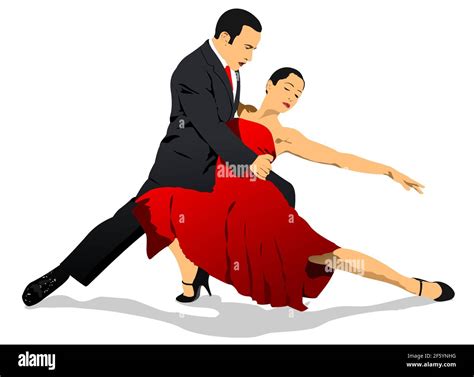 Couple Dancing A Tango 3d Vector Illustration Stock Vector Image And Art