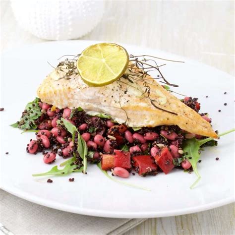 Salmon On Quinoa And Bean Salad The Foodolic Recipes