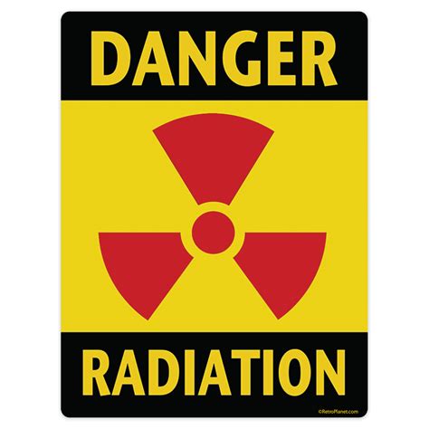 Danger Radiation Mini Vinyl Sticker at Retro Planet