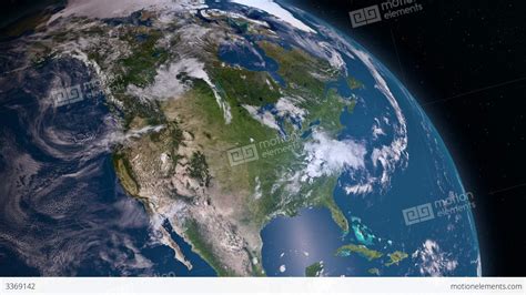 Earth 3d View From Space North America Stock Animation 3369142