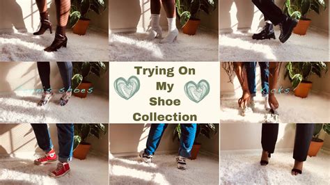 Trying On My Shoe Collection Thrifted Shoes Shoe Lookbook Youtube