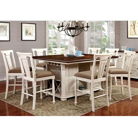 Furniture Of America Sabrina Cottage 9 Piece Counter Height Dining Set