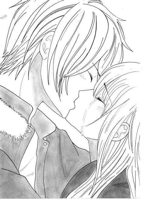 Anime Couple Kissing Coloring Pages Online Coloring For Free