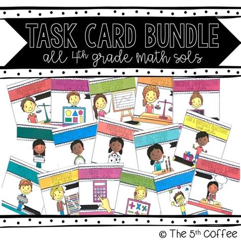 Task Card Math Bundle Complete Bundle For 4th Grade Task Cards