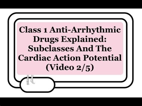 Class I Anti Arrhythmic Drugs Subclasses A B And C The Sodium Channel Blockers Explained