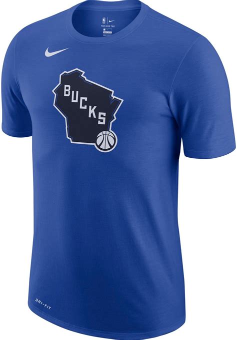 Nike Mens Milwaukee Bucks City Edition Logo T Shirt Academy
