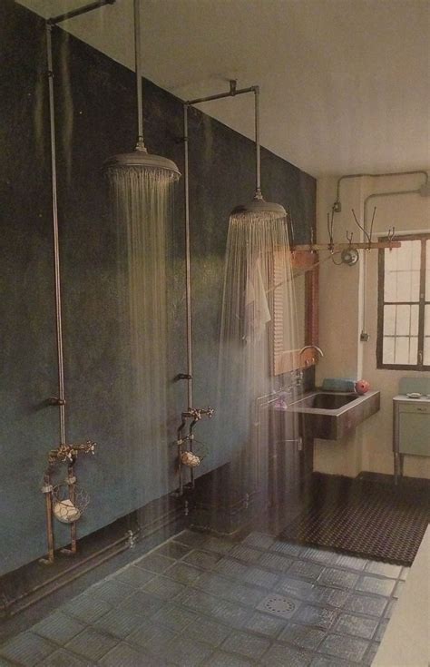 Double shower | Industrial bathroom decor, Vintage industrial bathroom