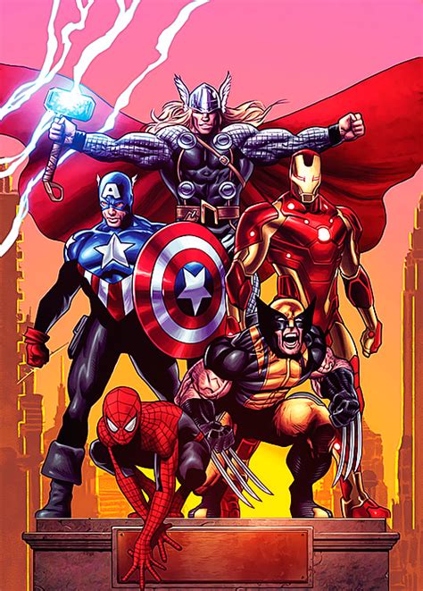 Thor Captain America Wolverine Spider Man Iron Man Marvel Lilou