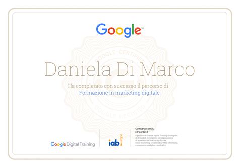 Google Digital Training - Daniela Di Marco Web designer
