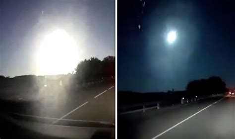 Stunning Moment A Meteorite Fireball Lights Up The Sky As It Crashes