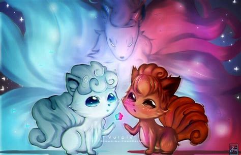 Ninetails And Vulpix Chibi