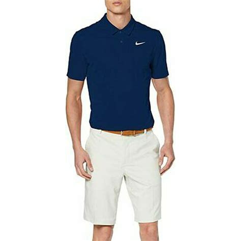 Nike Dri Fit Essential Solid Mens Polo Shirt Blue Size Medium