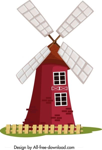 Cartoon Farm Windmill