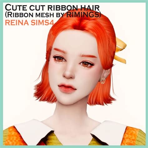 Reinas Sims4 — Reinats4cute Cut Ribbon Hair Ribbon Mesh By Sims 4 Cas Sims Cc Bump