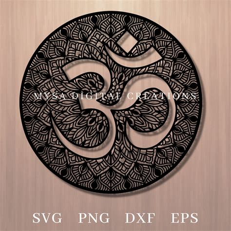Om Svg Mandala Cut File Intricate Aum Svg Files Zentangle Etsy