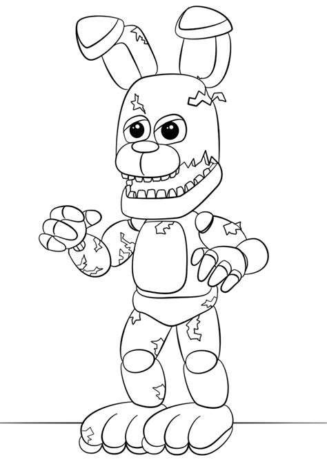 Fnaf Springtrap Coloring Pages Coloring Cool