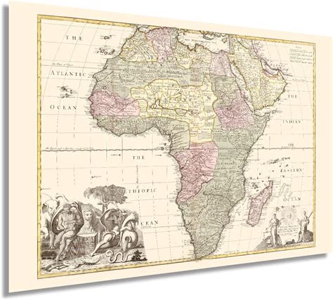 Historix Vintage 1725 Africa Map 24x36 Inch Vintage Map