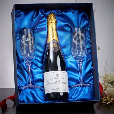 See more ideas about unique anniversary gifts, personalized anniversary gifts, personalised gifts for him. Personalised Initials Double Flute Set & Bottle Of ...