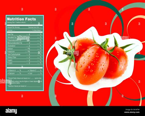 Tomato Nutrition Facts Stock Photo Alamy