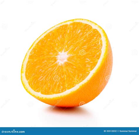 Half Orange Fruit On White Background Stock Photo Image Of Closeup