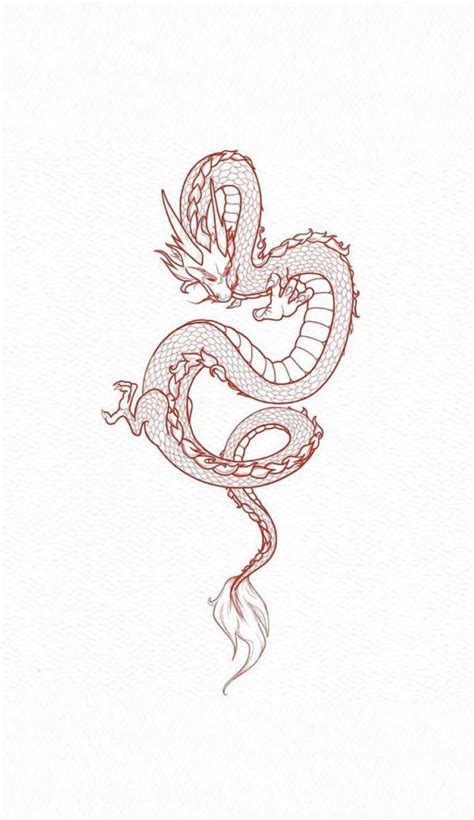 These colorful creatures have just the right style to make anybody's. Outline Female Chinese Dragon Tattoo Designs - Best Tattoo ...