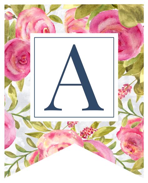 Floral Alphabet Banner Letters Free Printable Free Printable Templates