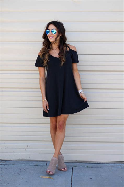 Cold Shoulder Swing Dress A Double Dose