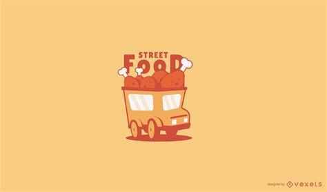 chicken food truck logo template vector
