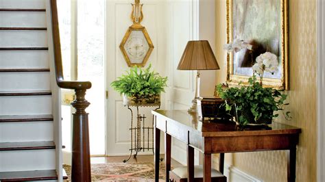 Another important element of traditional interior design is light fixtures are no exception to this rule. How To Decorate Your Foyer - Southern Living