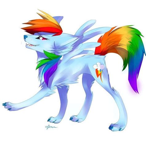 Wolf Rainbow Dash By Da Artist Affantia Rfurry