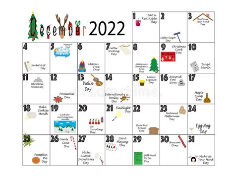 Dcember 2022 Quirky Holidays And Unusual Celebrations Stock