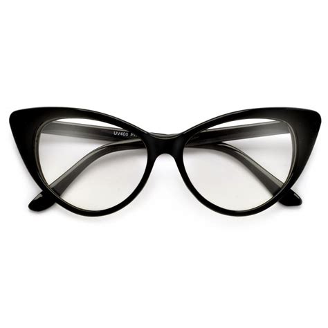 super cat eye vintage inspired fashion mod chic high pointed clear eye wear glasses eye wear